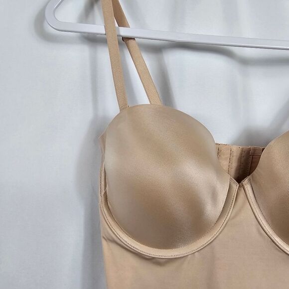NWOT Spanx Suit Your Fancy Strapless Cupped Midi Thigh Body Suit Size L - Picture 3 of 8